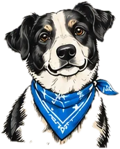 The dog turned into an illustrated design